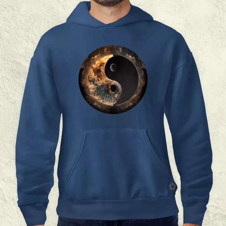 Pokol és menny Yin és Yang v2 férfi pulóver