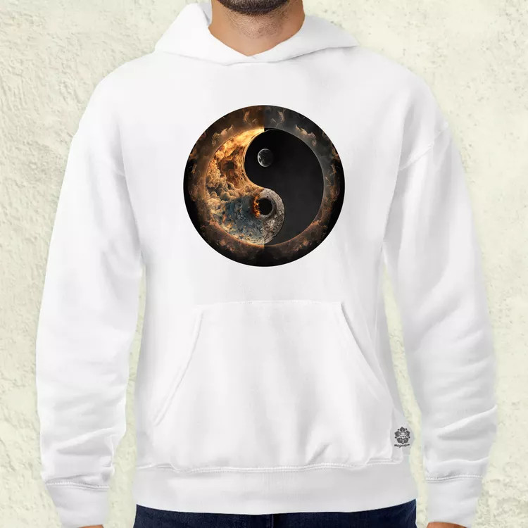 Pokol és menny Yin és Yang v2 férfi pulóver