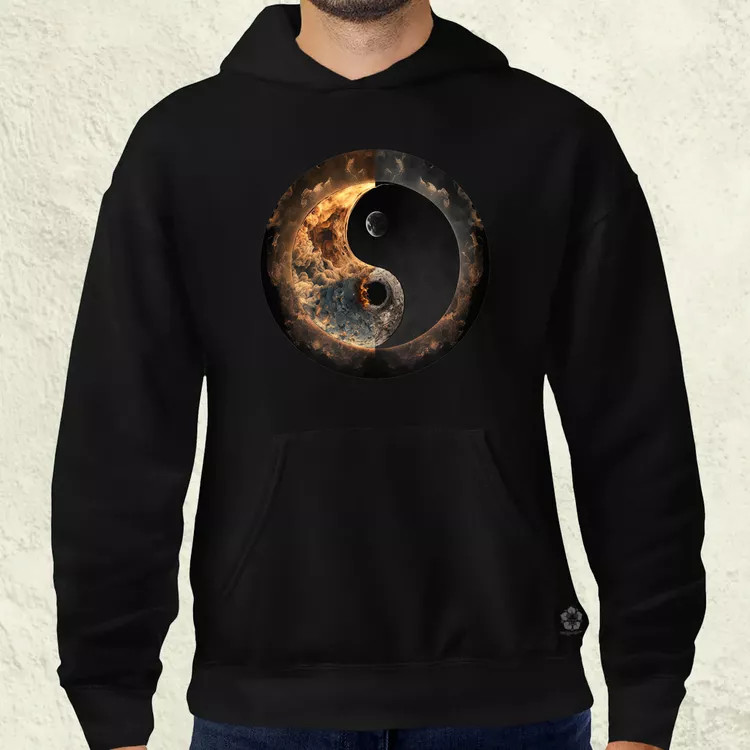 Pokol és menny Yin és Yang v2 férfi pulóver