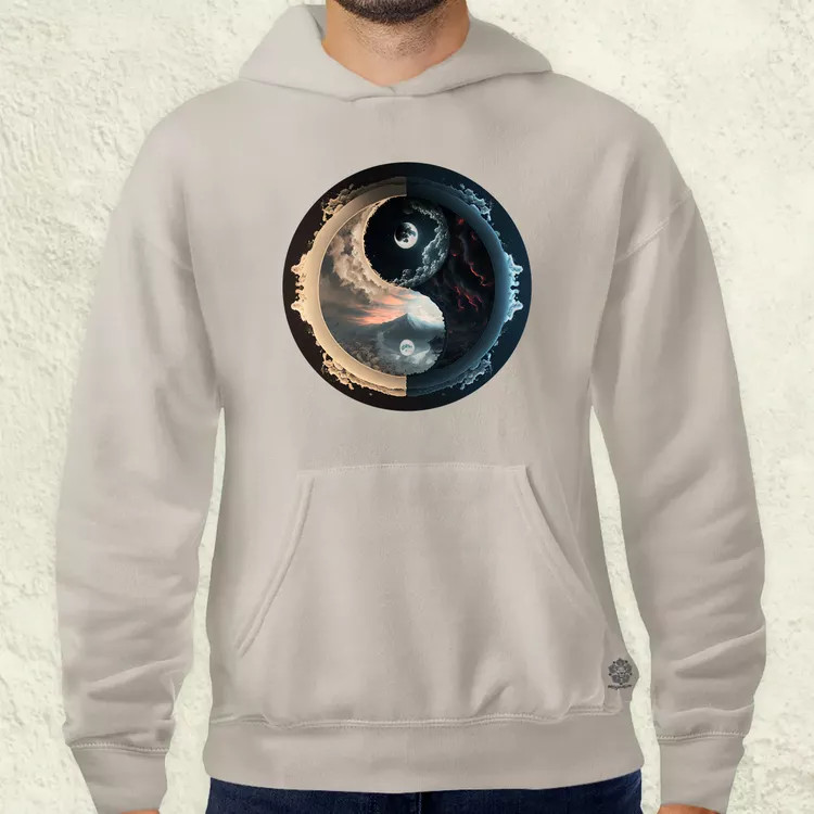 Pokol és menny Yin és Yang v3 férfi pulóver