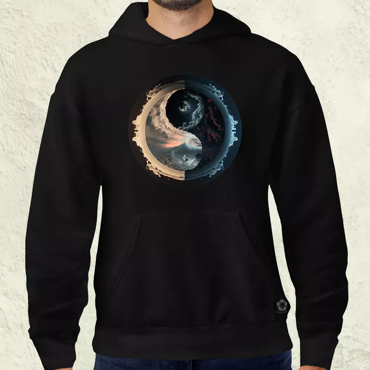 Pokol és menny Yin és Yang v3 férfi pulóver