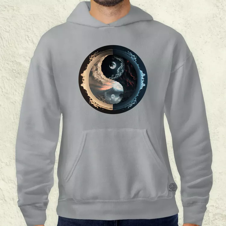 Pokol és menny Yin és Yang v3 férfi pulóver