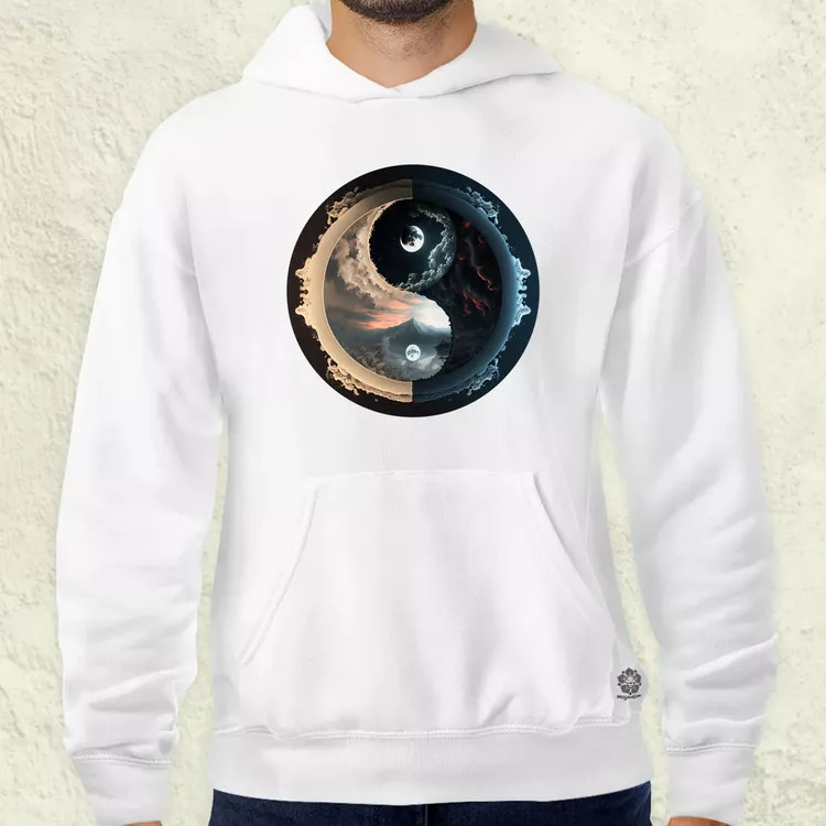 Pokol és menny Yin és Yang v3 férfi pulóver