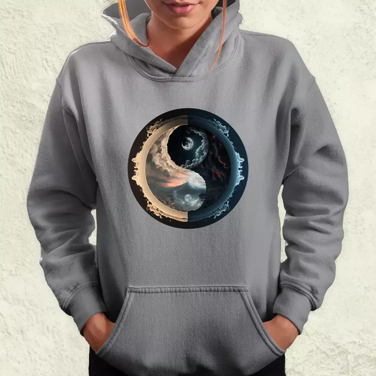 Pokol és menny Yin és Yang v3 női pulóver