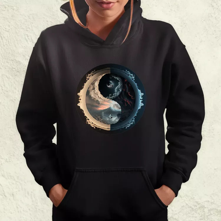 Pokol és menny Yin és Yang v3 női pulóver
