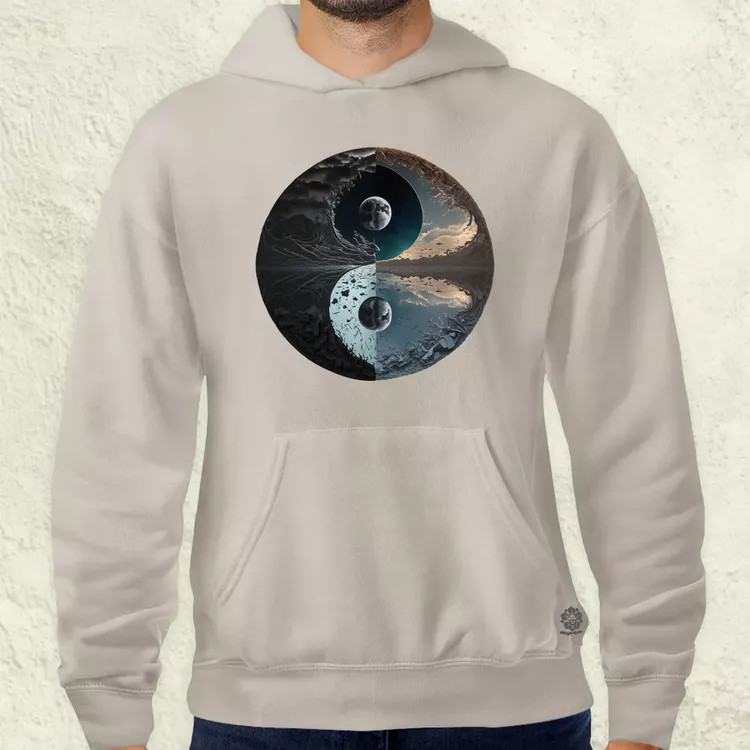 Pokol és menny Yin és Yang v4 férfi pulóver
