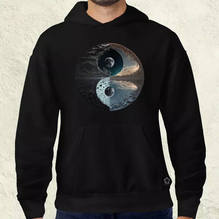Pokol és menny Yin és Yang v4 férfi pulóver