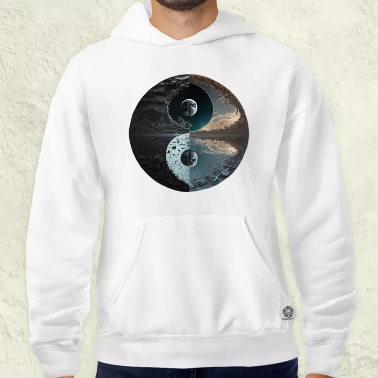 Pokol és menny Yin és Yang v4 férfi pulóver