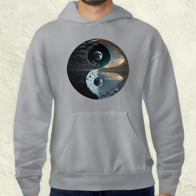 Pokol és menny Yin és Yang v4 férfi pulóver