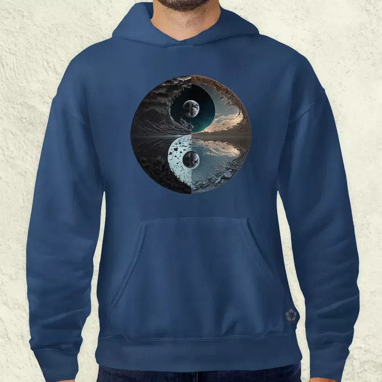 Pokol és menny Yin és Yang v4 férfi pulóver