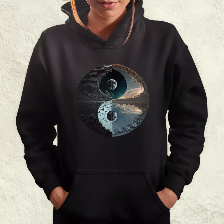 Pokol és menny Yin és Yang v4 női pulóver