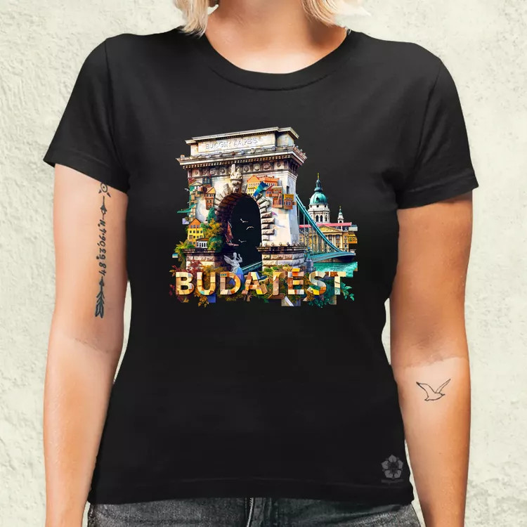 Budapest absztrakt v16 női póló