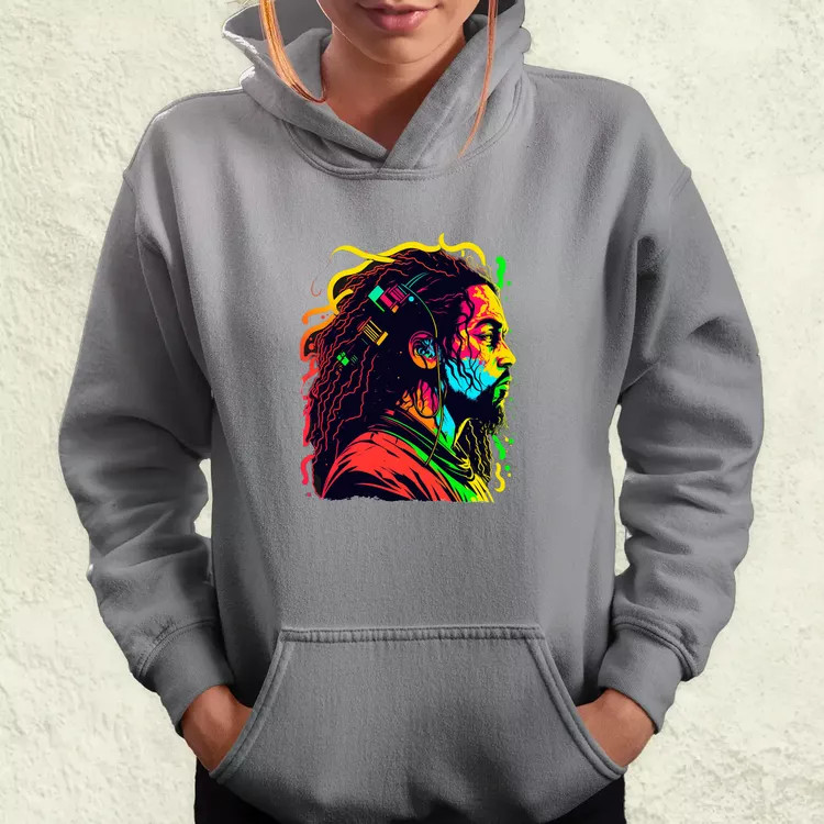 Bob Marley portré v1 női pulóver