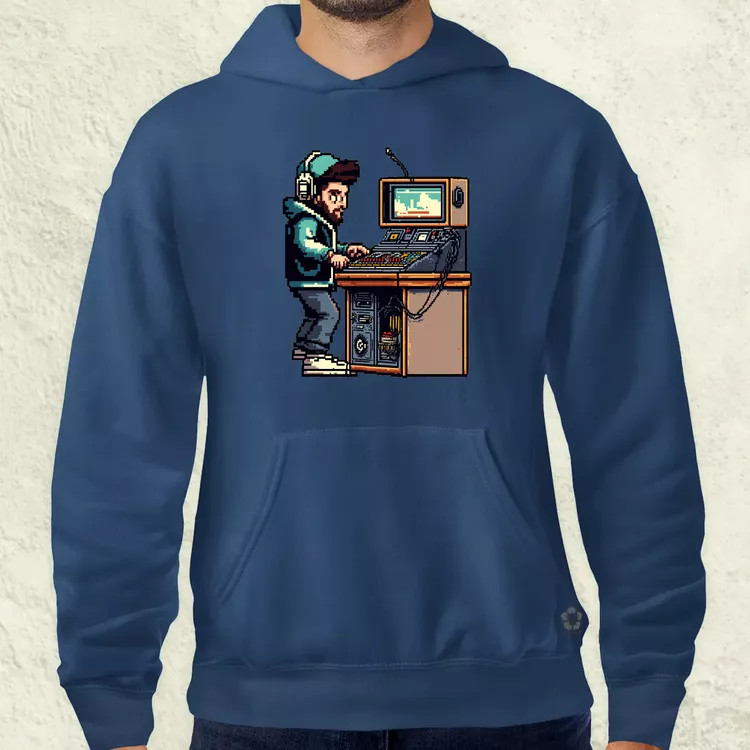 Pixelart DJ v1 férfi pulóver