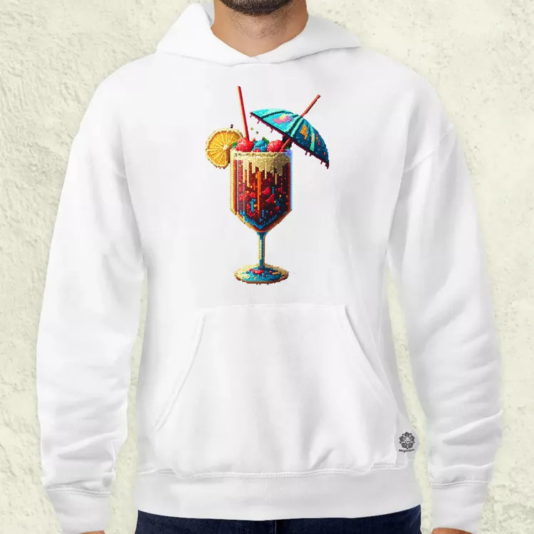 Pixelart koktél férfi pulóver