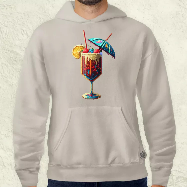 Pixelart koktél férfi pulóver