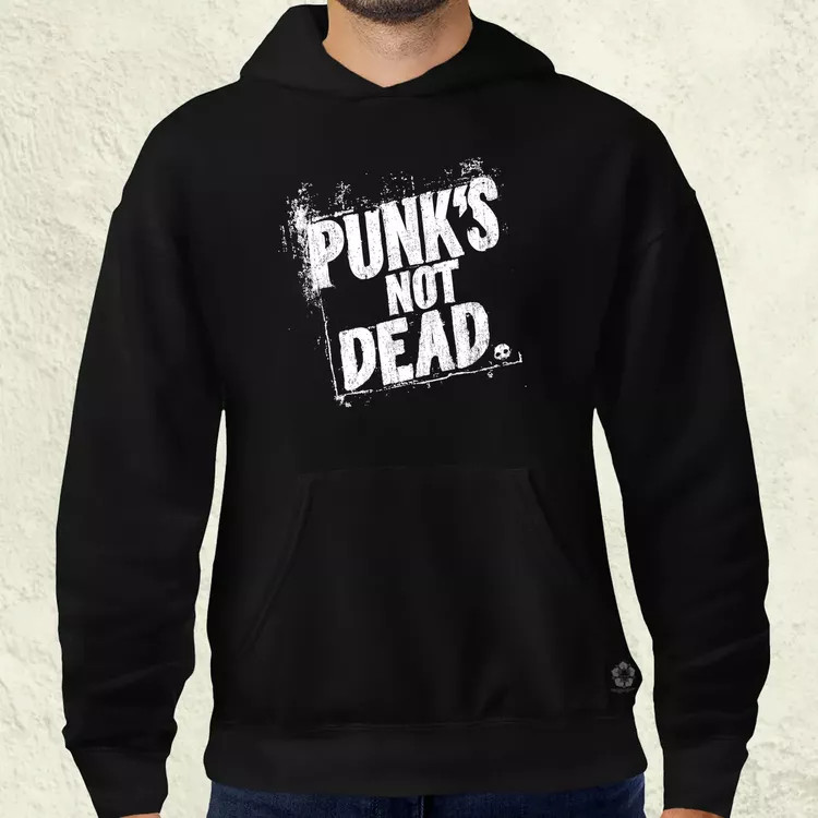 PUNK'S NOT DEAD fehér férfi pulóver