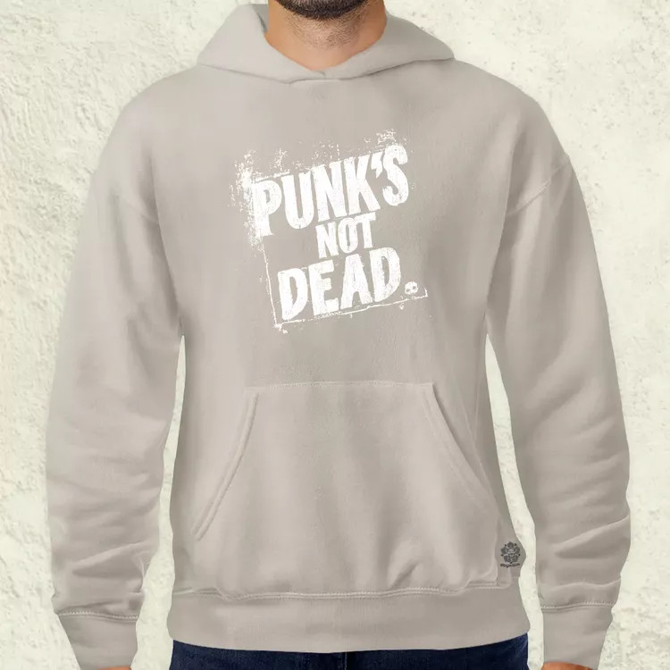 PUNK'S NOT DEAD fehér férfi pulóver
