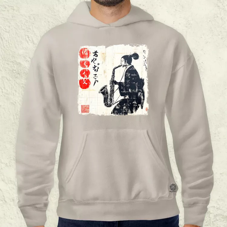 Szamuráj szaxofonnal v1 férfi pulóver