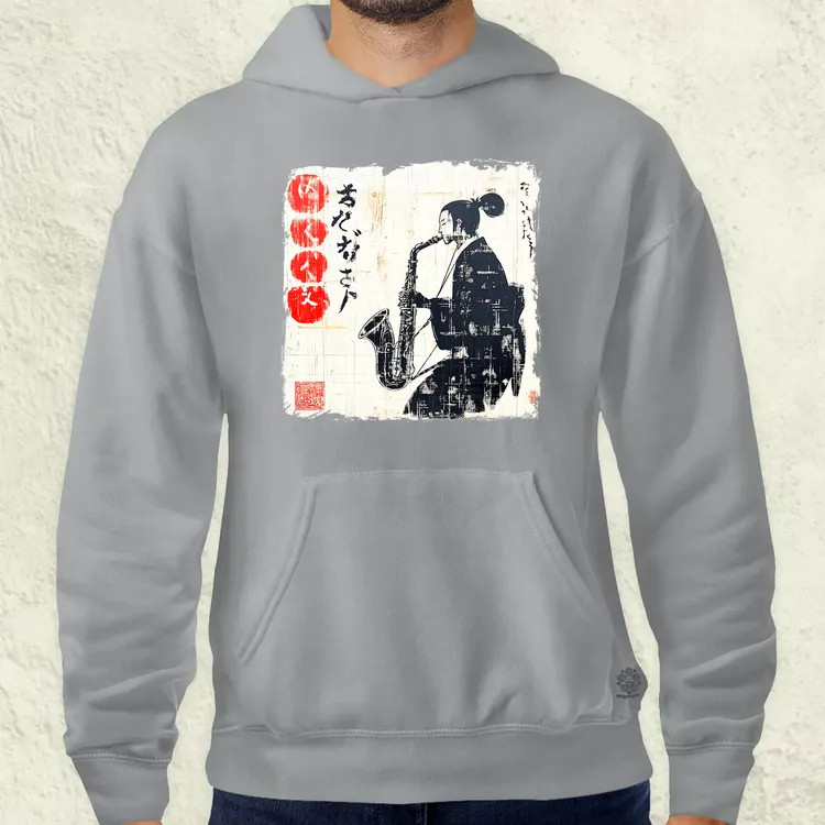 Szamuráj szaxofonnal v1 férfi pulóver