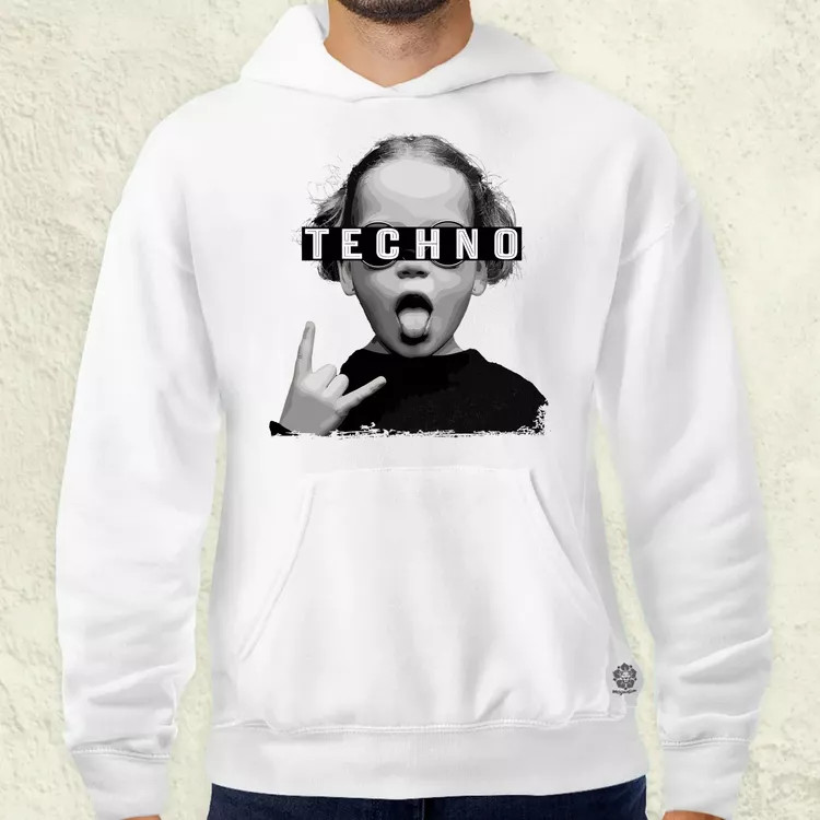 Techno lány férfi pulóver