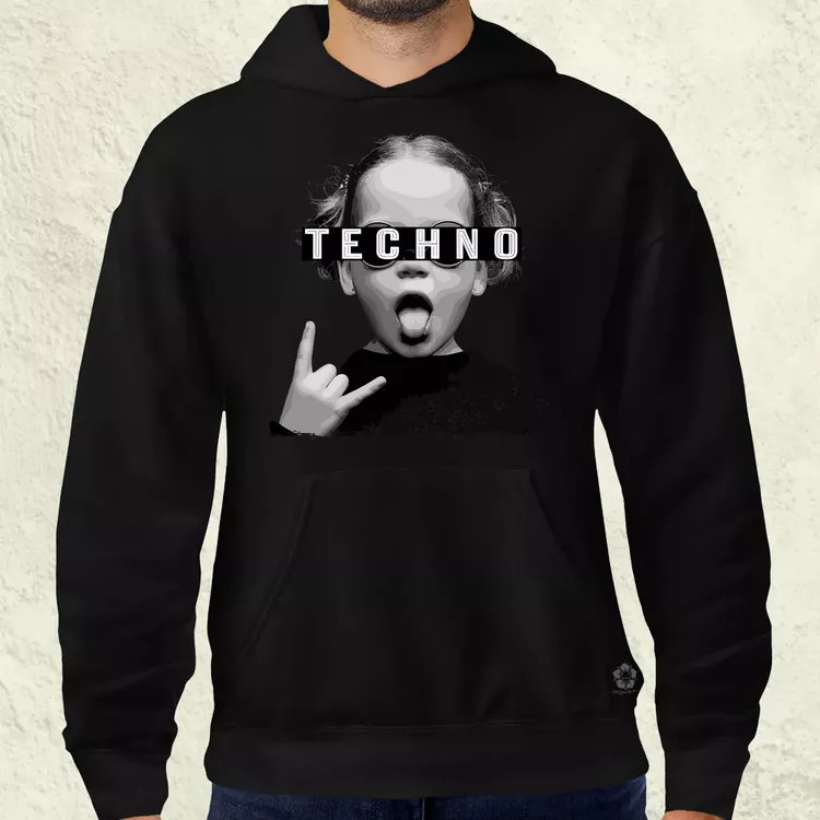 Techno lány férfi pulóver
