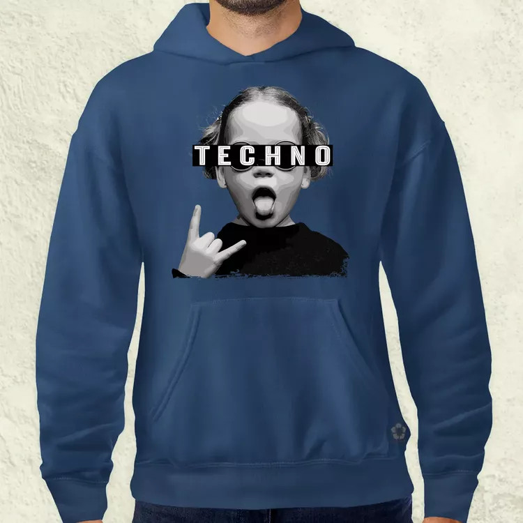 Techno lány férfi pulóver
