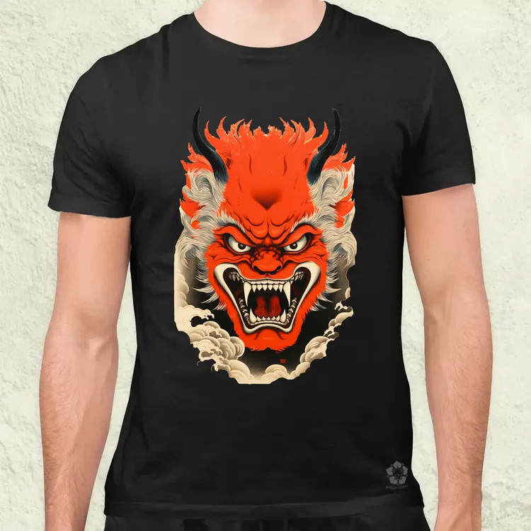 Hannya maszk fantázia v4 férfi póló