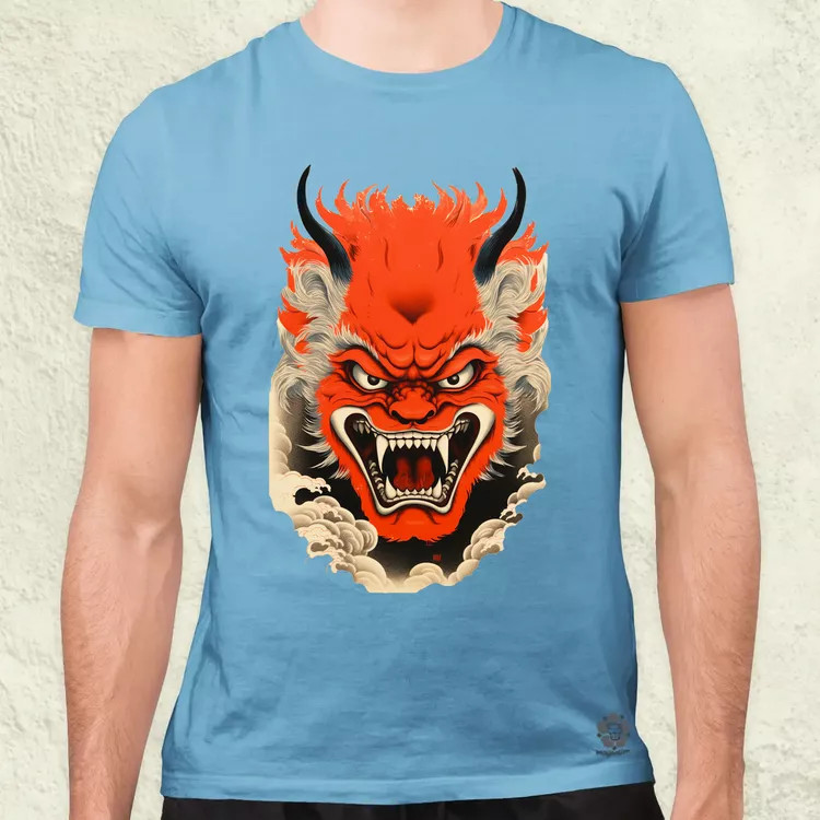 Hannya maszk fantázia v4 férfi póló