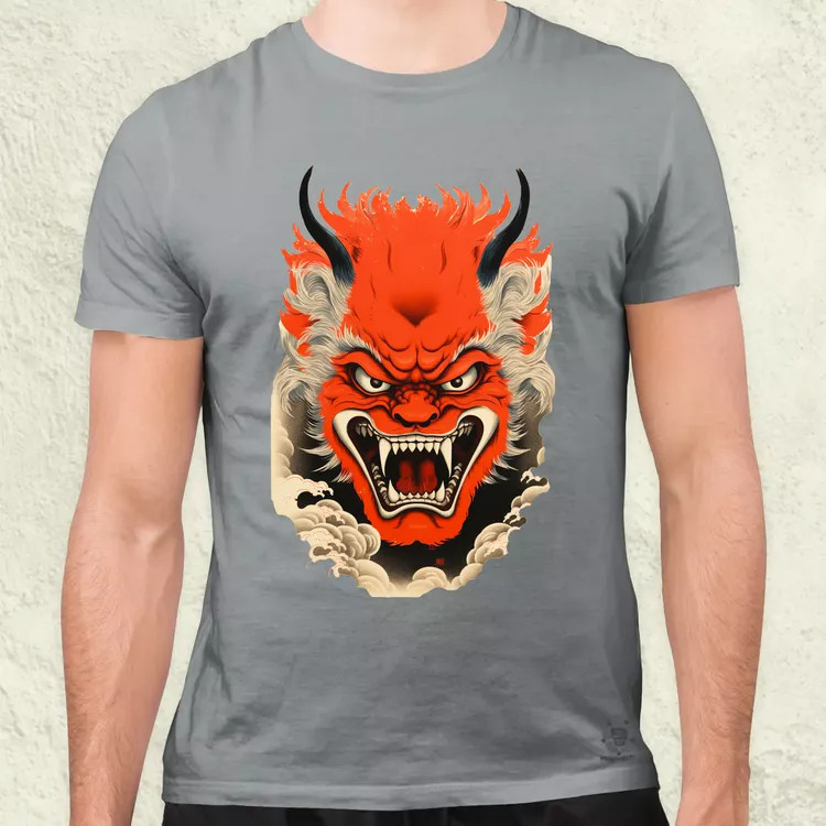 Hannya maszk fantázia v4 férfi póló