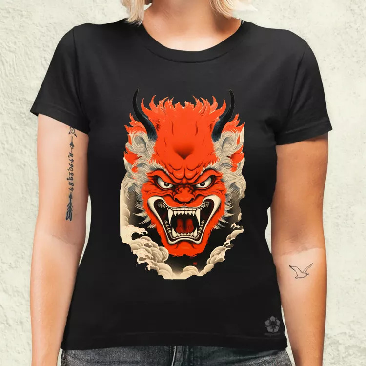 Hannya maszk fantázia v4 női póló