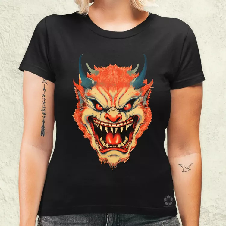 Hannya maszk fantázia v5 női póló
