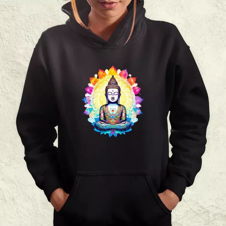 Pszichedelikus Buddha v1 női pulóver