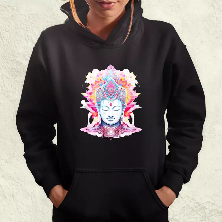 Pszichedelikus Buddha v10 női pulóver
