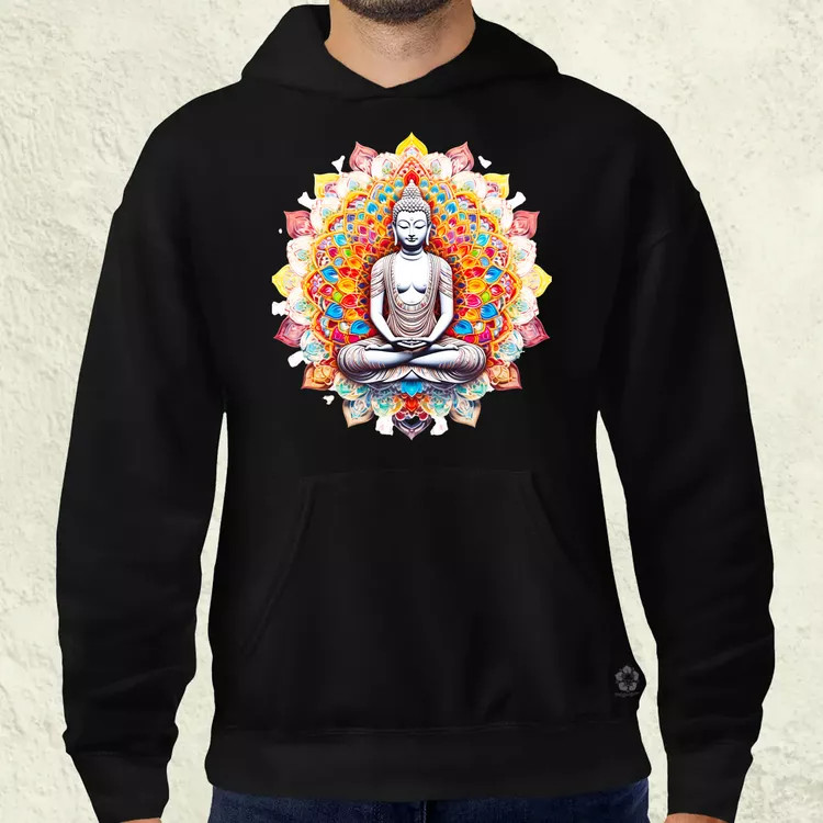 Pszichedelikus Buddha v13 férfi pulóver