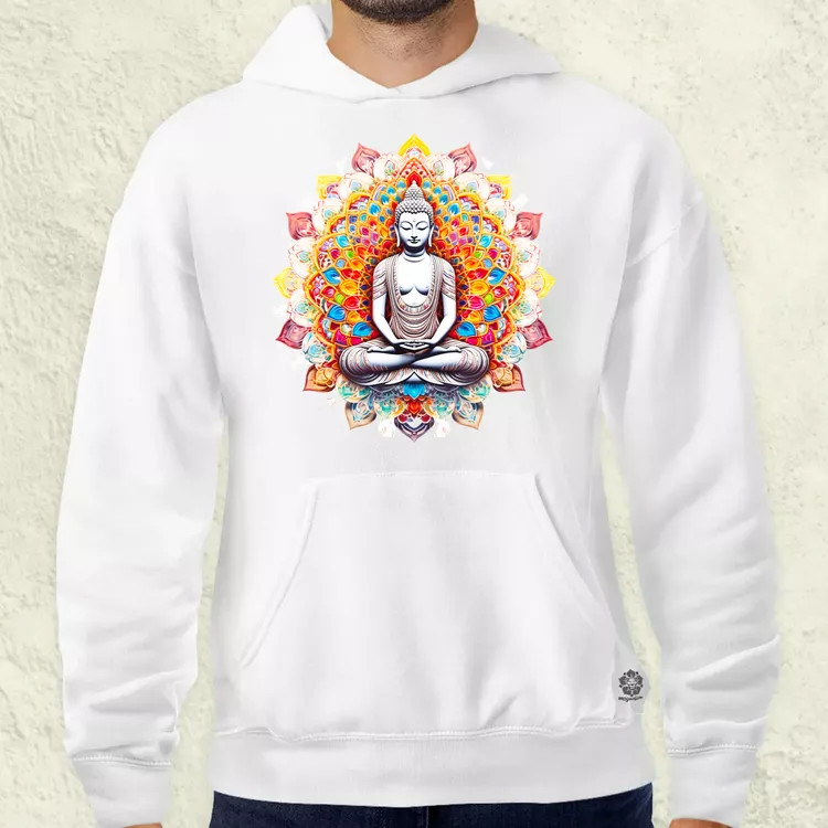 Pszichedelikus Buddha v13 férfi pulóver
