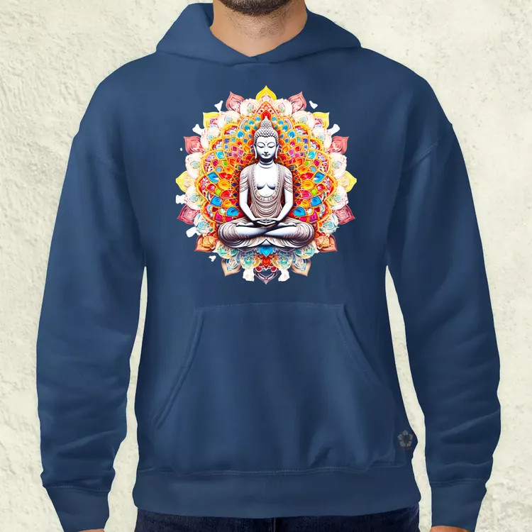 Pszichedelikus Buddha v13 férfi pulóver