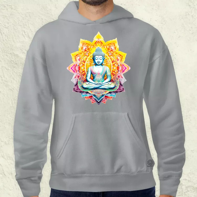 Pszichedelikus Buddha v3 férfi pulóver