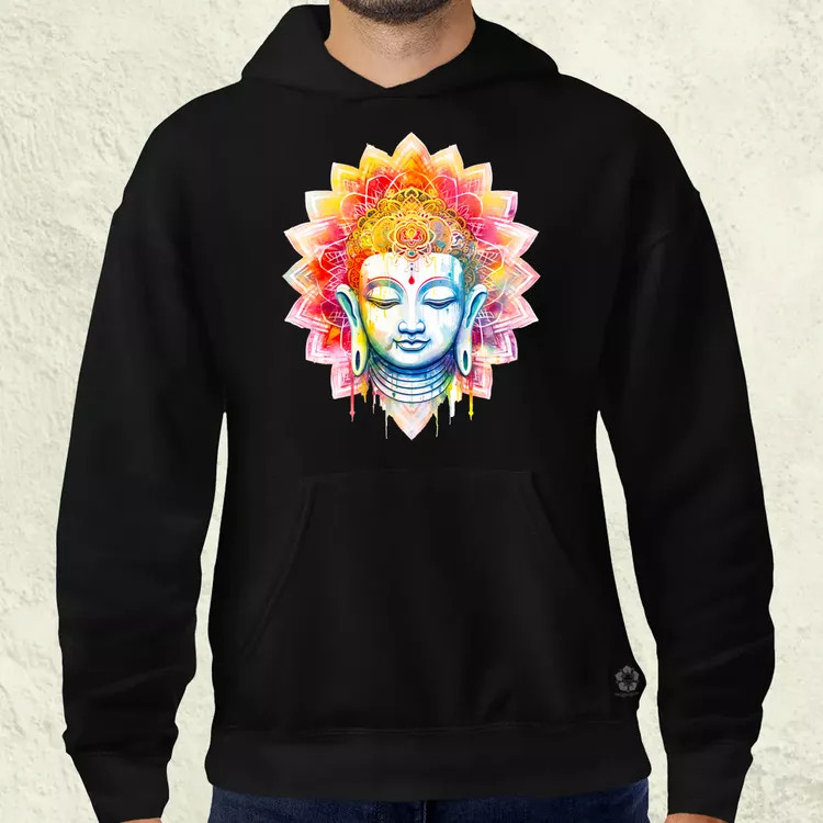 Pszichedelikus Buddha v5 férfi pulóver