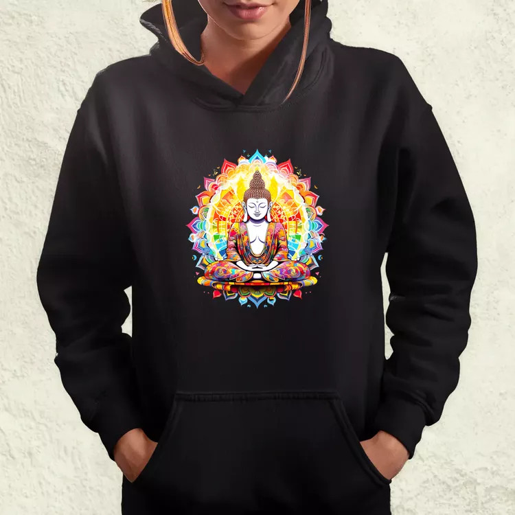 Pszichedelikus Buddha v9 női pulóver