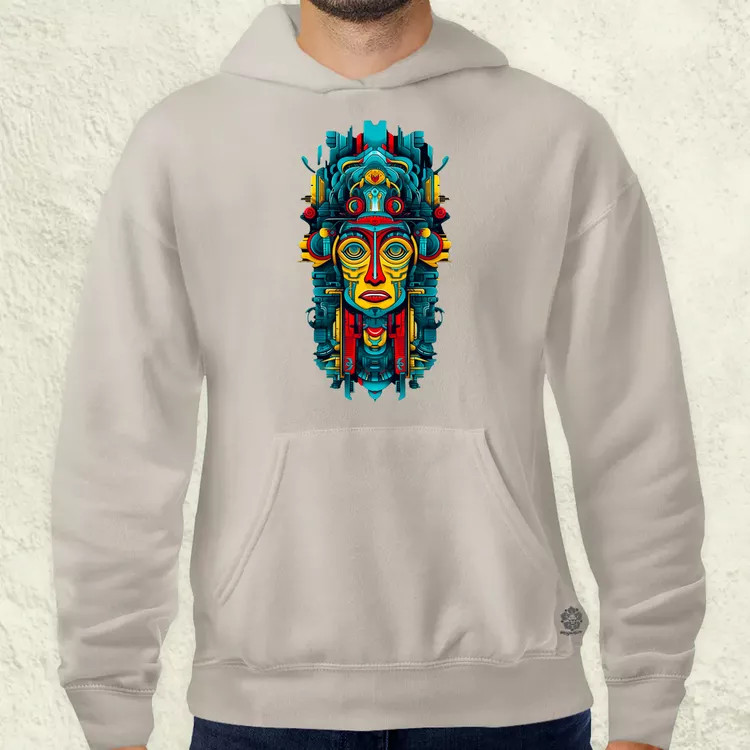 Pszichedelikus totem maszk v1 férfi pulóver