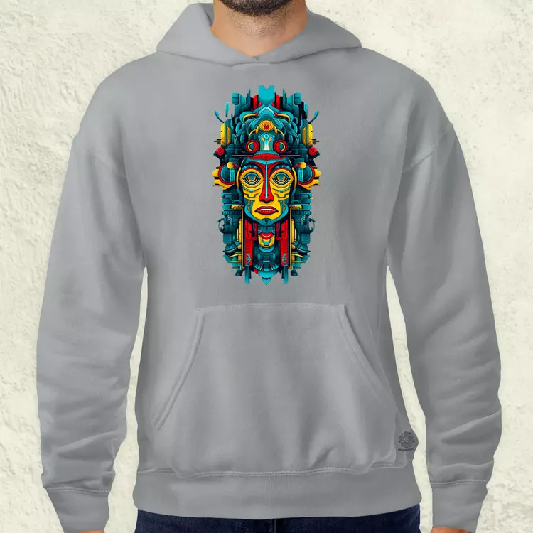 Pszichedelikus totem maszk v1 férfi pulóver