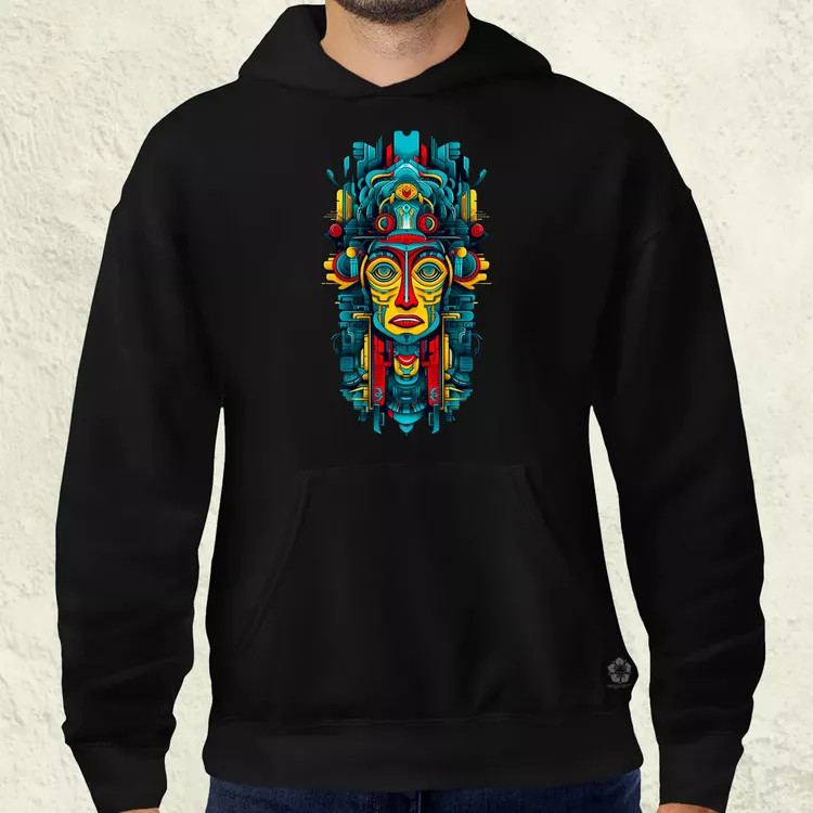 Pszichedelikus totem maszk v1 férfi pulóver
