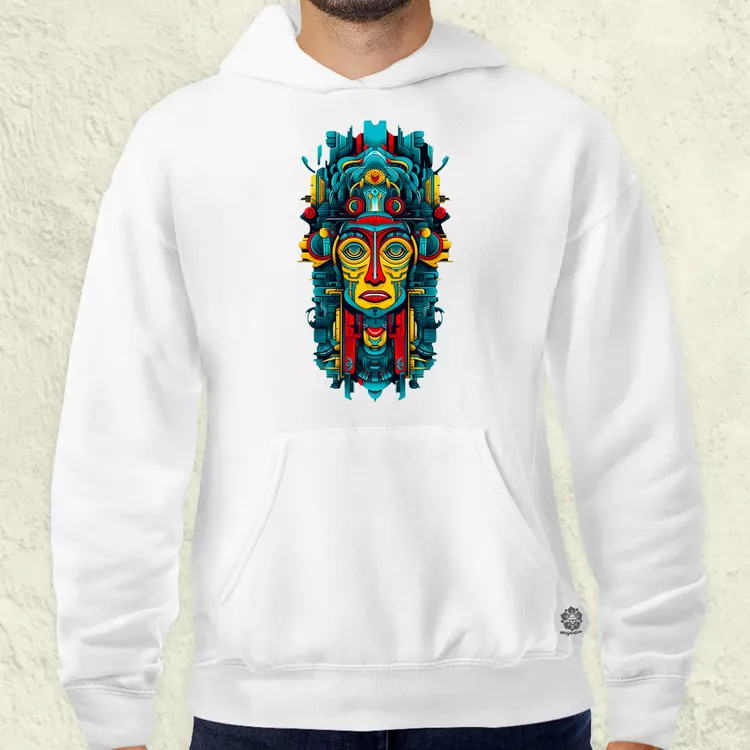 Pszichedelikus totem maszk v1 férfi pulóver