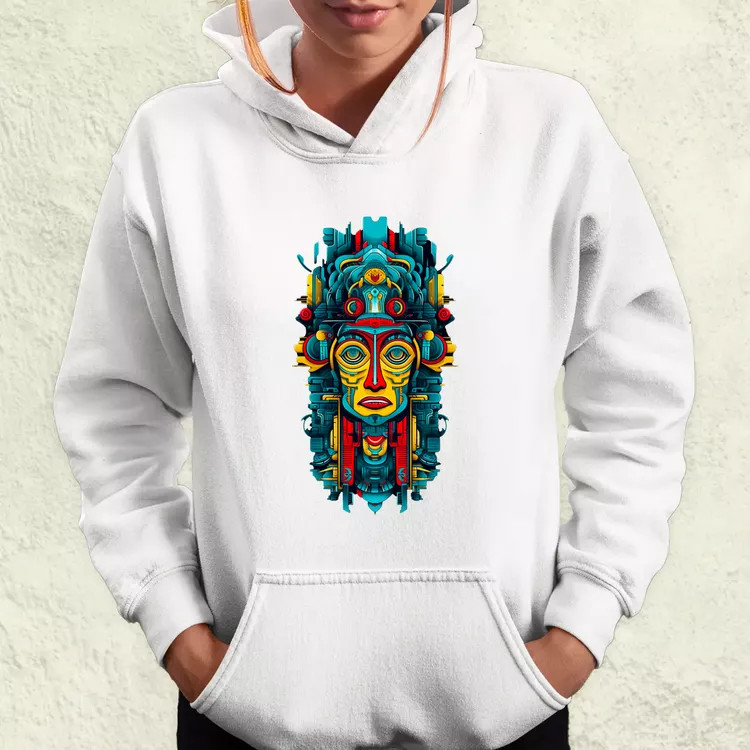 Pszichedelikus totem maszk v1 női pulóver