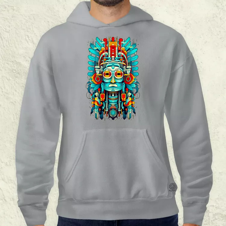 Pszichedelikus totem maszk v2 férfi pulóver