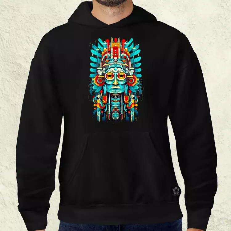 Pszichedelikus totem maszk v2 férfi pulóver