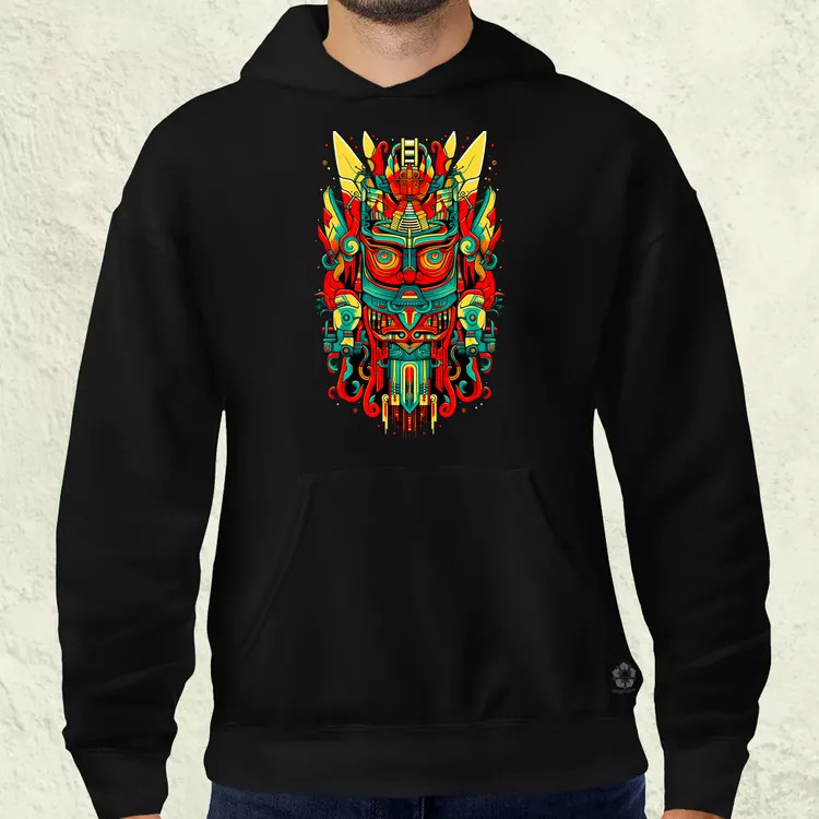 Pszichedelikus totem maszk v3 férfi pulóver