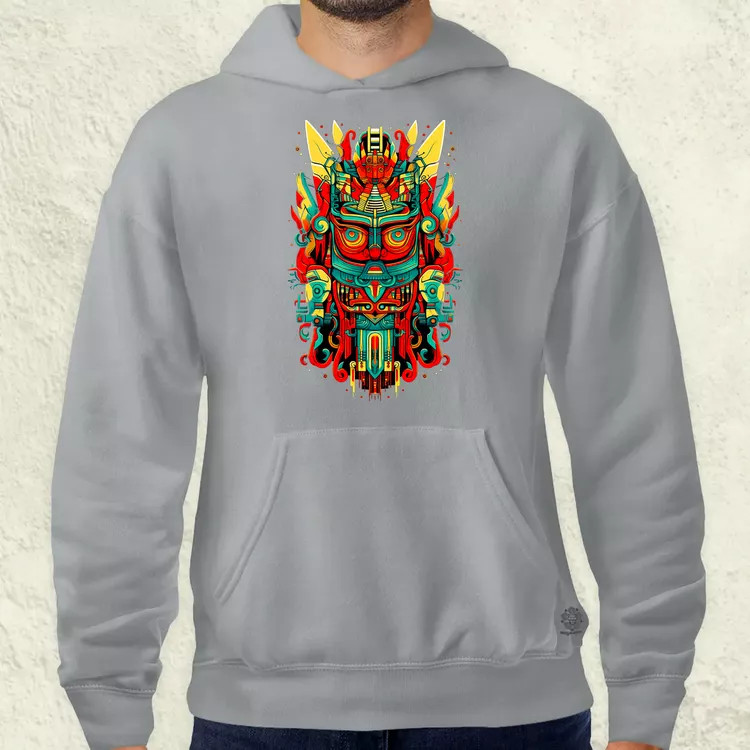 Pszichedelikus totem maszk v3 férfi pulóver