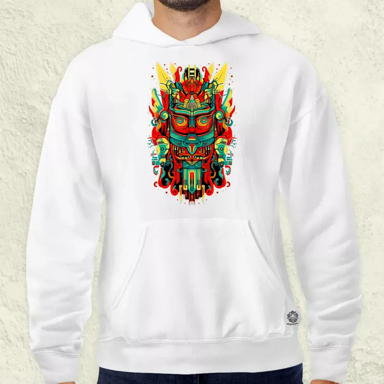 Pszichedelikus totem maszk v3 férfi pulóver
